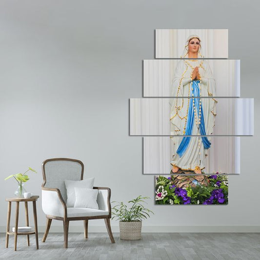 Cuadro Decorativo 5 Piezas - Virgen blanca